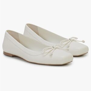Vince Camuto Ivory Flats with Bow Accent